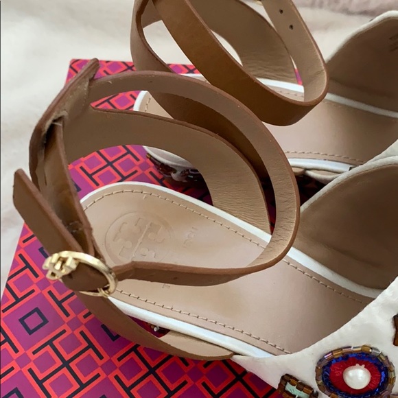 NWT Tory Burch Estella embellished short heel sandals - Picture 6 of 7